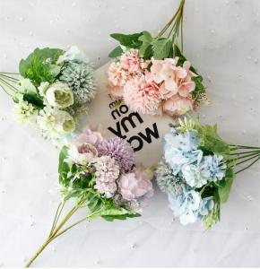 Cheap Home Furnished Dahlia Artificial Silk Flowers Arrangement For Wedding Valentine