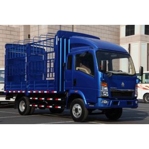 China Howo 2080 one and a half row fence cargo truck with blue color on sale