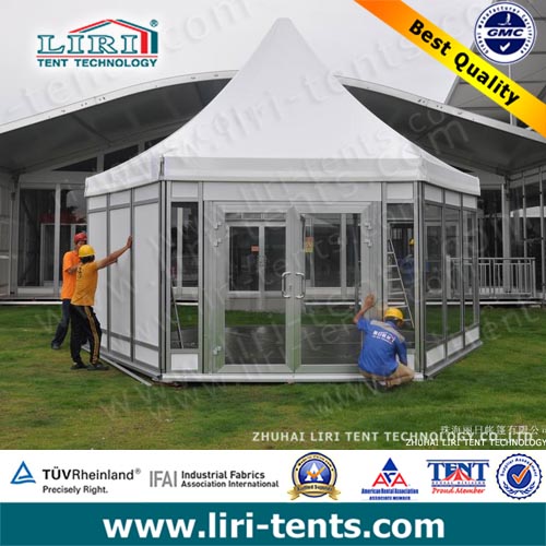 Quality 30 people haxagonal tent 6m for business show wholesale