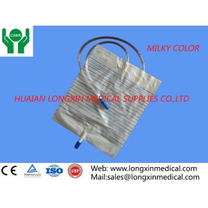 disposable adult urine drainage bag with pull-push type valve ,white color