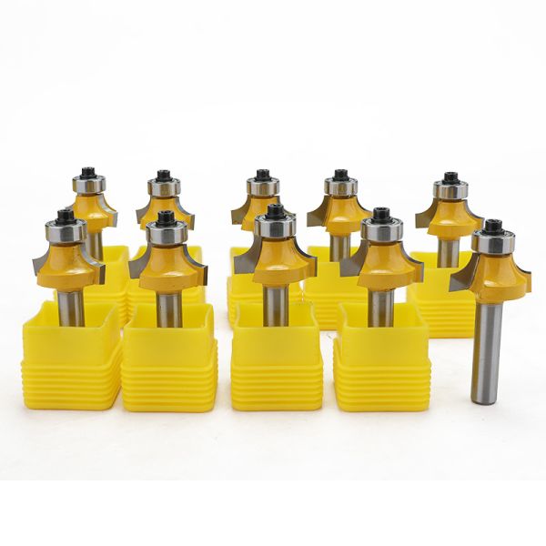 Quality 6mm 8mm 1/2 Shank Flush Trim Corner Round Over Router Bit Withbearing for Wood Working Chamfering Corner Round Milling Cutter wholesale
