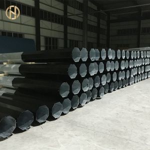 Customized Color Electrical Power Pole 12m 500daN Hot Dip Galvanized Surface