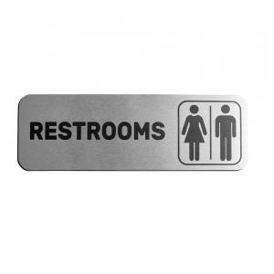 Cheap Restroom Metal Toilet Sign Plate Stainless Steel Bathroom Signs ODM for sale