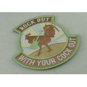 Binding Edge Woven Custom Embroidery Patches / Rock Out Patch Badges