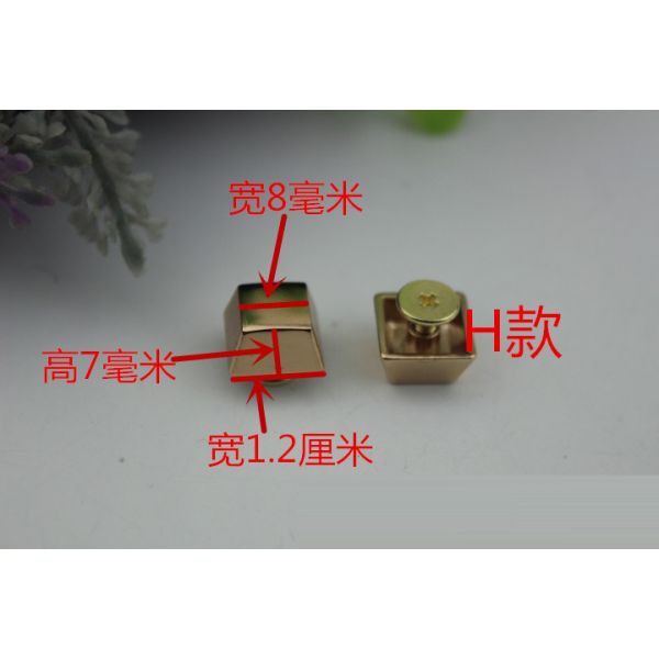 2019 New idea products design square 8 mm gold metal decorative rivets for handbag