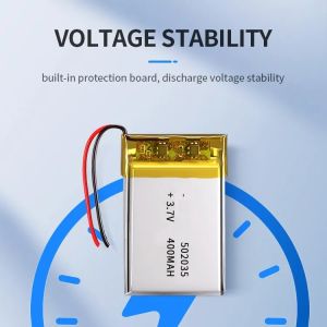 3.7v Lithium Battery Power Pack Li-Polymer 400mah / 502035 Lithium Polymer