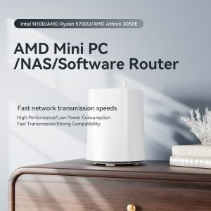 Four RJ45 2.5G LAN Software Router DDR4 32G NAS Intel And AMD Firewall Mini PC