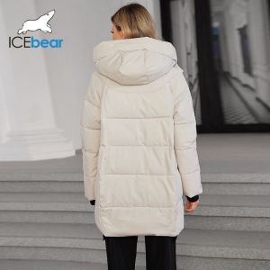 Windproof Long White Down Jacket With Hood Long White Puffer Coat