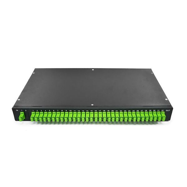 Quality Customized Pigtail Length Fiber Optic Cable Splitter 1x32 2x32 1U19 Inch Metal Box wholesale