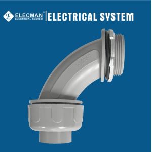 China 90 Degree Flexible Conduit Fittings Nylon Liquid Tight Connector 3/8 to 2 on sale