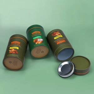 Eco friendly Round Cardboard Powder Container Cookie Coffee Bean Food Paper Tube