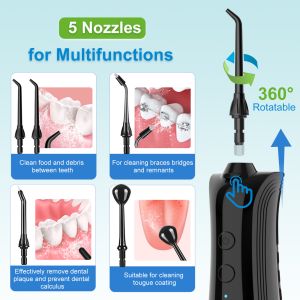 Multi Nozzles High Pressure Water Flosser for Oral Irrigation and Teeth Cleaning