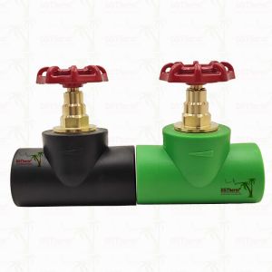 Black PPR Stop Valve With Chrome Plated / Brass Color Cartridge ISO 15784