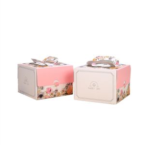 Matt Lamination Cardboard Pastry Cake Box Dessert For Donut Packaging