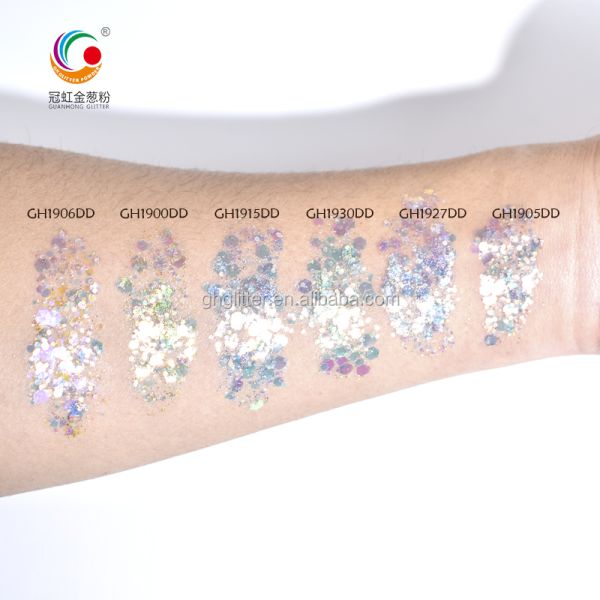 Hexagonal Polyester Chunky Glitter Mix Powder By The Pound Japanese Style Sequin For Body Face