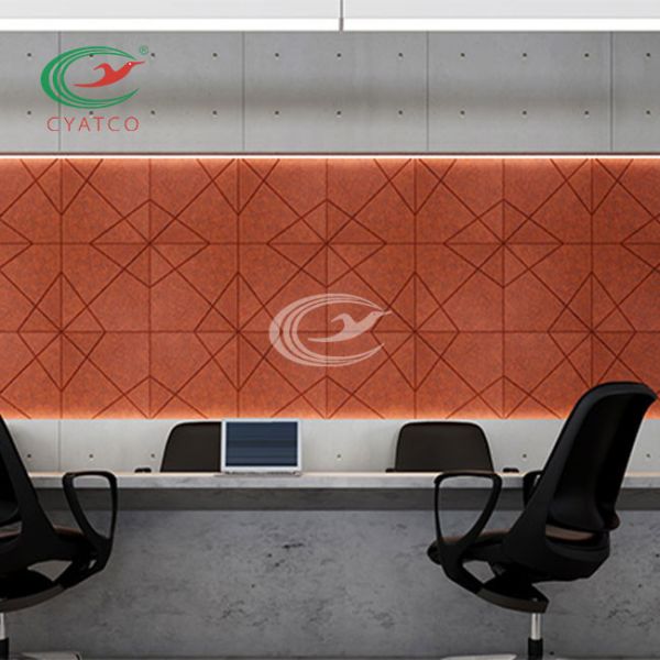 Harmless PET Felt Wall Panels Flameproof High Density For Office