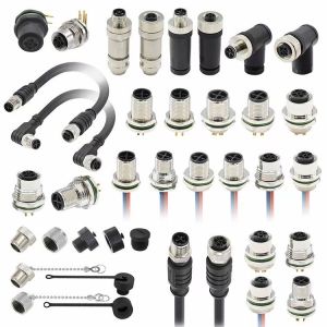 M12 Series Circular Connector Male Plug 5pin rear screw Panel mounting M16*1.5