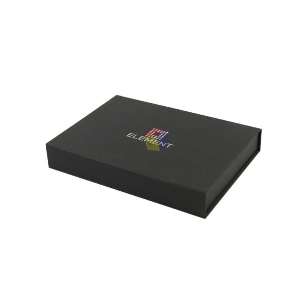 Quality Hard Cardboard Magnetic Closure Gift Box Black Custom Logo Offset Printing wholesale