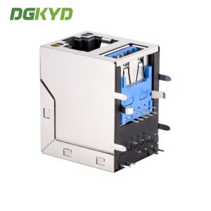 2x1 Stack RJ45 USB Connector Combo Jack W / USB 3.0 1-1909119-4 RoHS Compliance