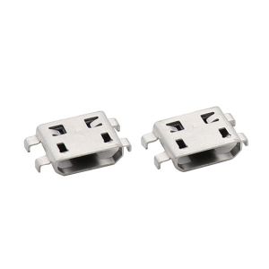 Micro 5P Female Socket Mid Mount USB Connector 0.8mm Four Feet Dip Sinking Type