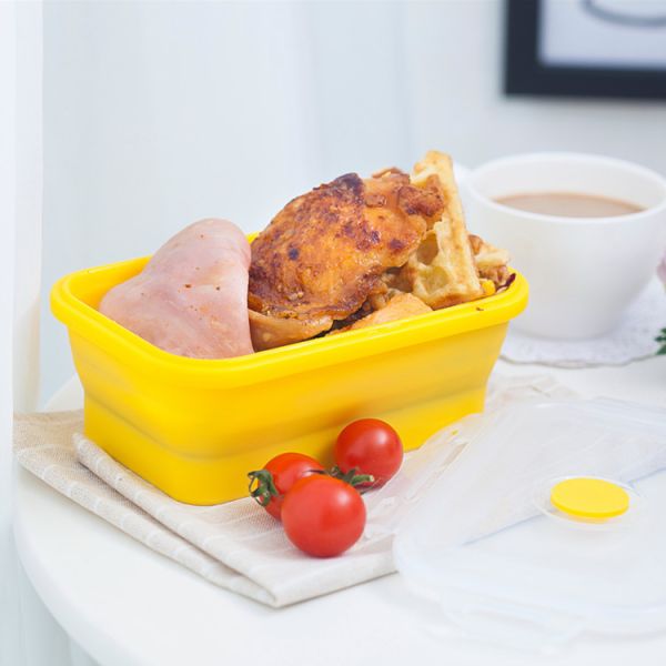 800ml 1200ml Silicone Lunch Containers Collapsible Silicone Lunch Box