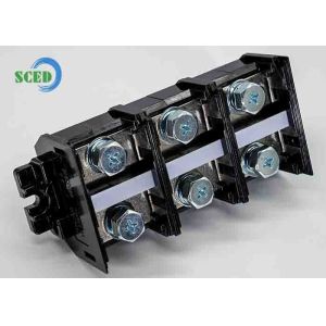 China 300A Rail Termianl Block 47.0mm 600V Black PC Material Screw Mount Connector on sale