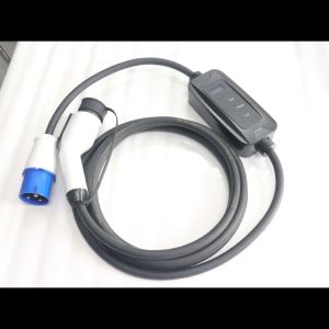 GBT mode2 charger 7kw single phase fixed current OLCD display portable ev