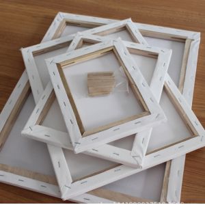 Custom Size 380g Thickness White Color Stretched Canvas with Pine Wood Frame for