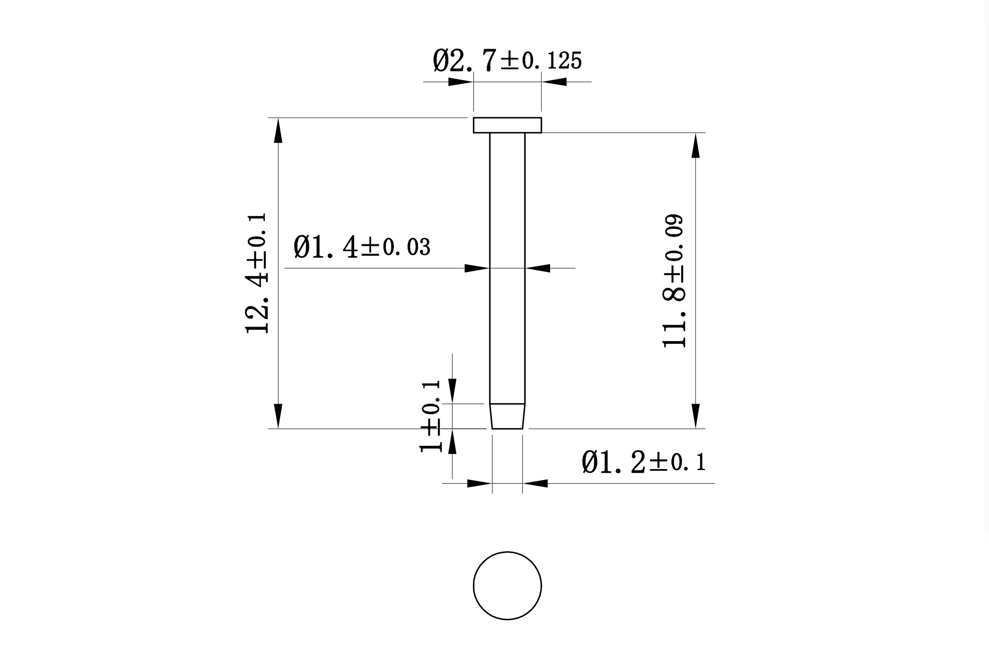 Beam Tail Chamfered Sealed Aluminum Blind Rivets dia 1.4x12.4