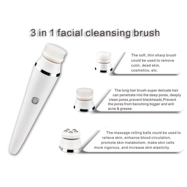 3 In 1 Rotating Rechargeable Facial Cleansing Brush 3 - 4 Hrs Charging Time