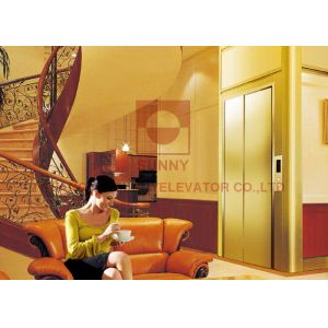 Load 250 - 400kg Residential Home Elevators With Wooden Veneer And Etch Mirror