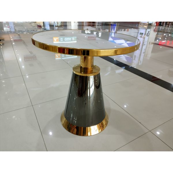 Stainless Steel Nordic 70cm Round White Marble Side Table