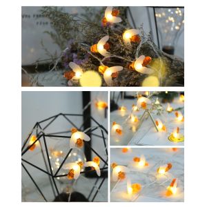Solar String Lights LED 8 Modes Honey Bee Fairy Lights Outdoor Waterproof