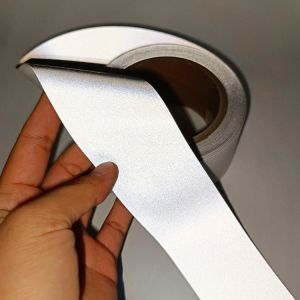 Grey Silver Green Reflective Elastic Tape For Clothing Vests Sewable Hi Vis