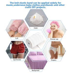 Custom White Black Flat Thin Skinny 1/4 Inch Elastic Band Ear Loop