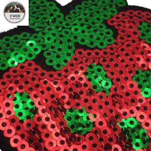 Small Strawberry Fruit Iron On Patches Sequined Material With Hoop Hook Backing