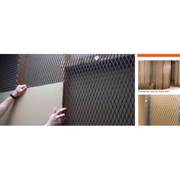 Heavy Duty Security Expanded Metal Mesh Fence 60x100mm 3m Length