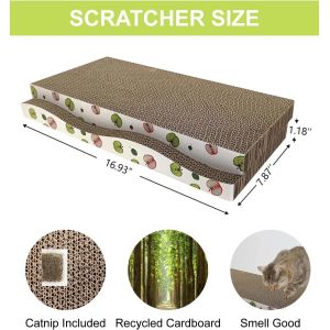 Custom Cat Scratching Board, Corrugate Cat Scratcher for Indoor Cats with Catnip