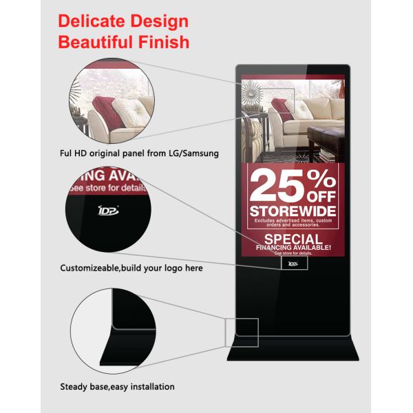 Strip Wide Supermarket Digital Advertising Screen 500cd/m2 Software Menu Board