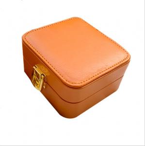 China OEM Small Portable Jewelry Box With Lock PU Leather 10cm 5cm on sale