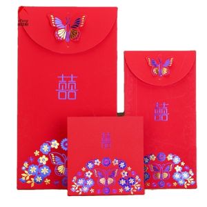 Cheap Gold Foil CMYK Custom Red Packet Paper Chinese Wedding Red Envelope for sale