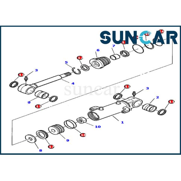 Quality 878000393 Blade Cylinder Seal Kits PC20-7 Komatsu Excavator Hydraulic Cylinder Assy Inner Parts wholesale
