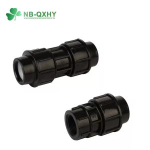Cheap Customization Anti-UV Black Color PP Compression Pipe Fitting Adaptor Coupling for Pn16 for sale