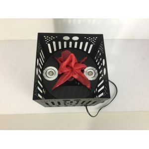 red led silk square flame light with iron shell