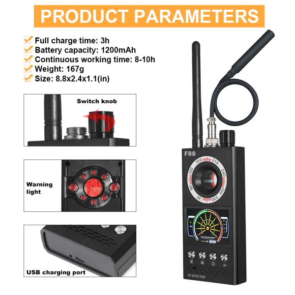Quality Wireless RF Singal Hidden Anti Spy Detector Camera Finder wholesale
