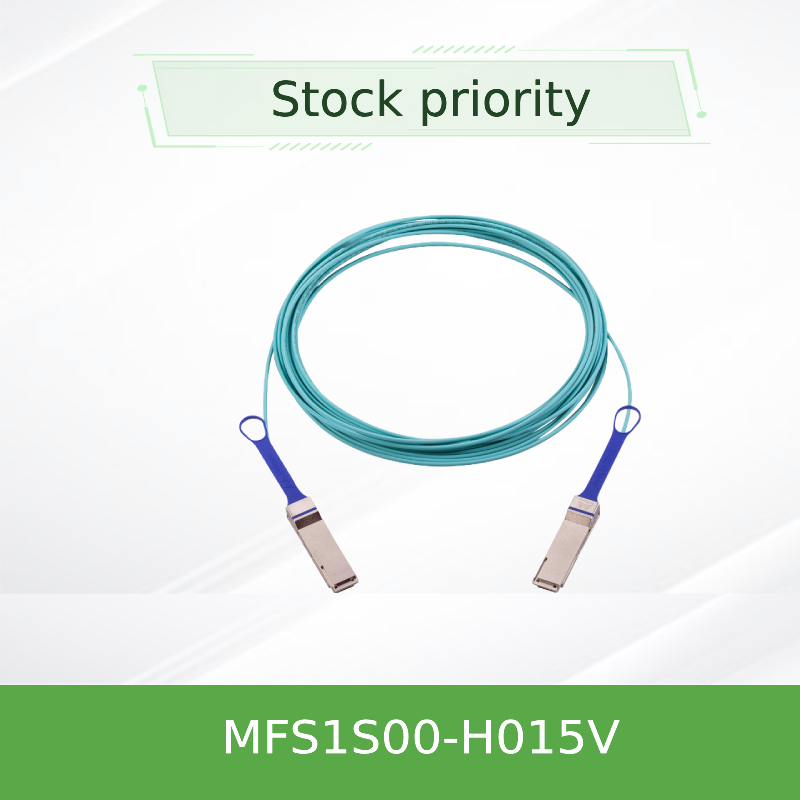 Cheap NVIDIA MFS1S00-H015V 200Gb/s QSFP56 Active Optical Cable - 15m Extended Reach AOC for HDR InfiniBand &amp; 200GbE for sale