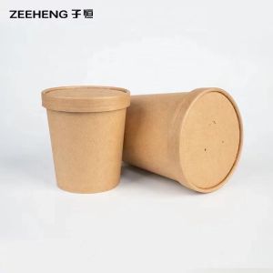 Soup Ice Cream Biodegradable Paper Cups Custom 16oz