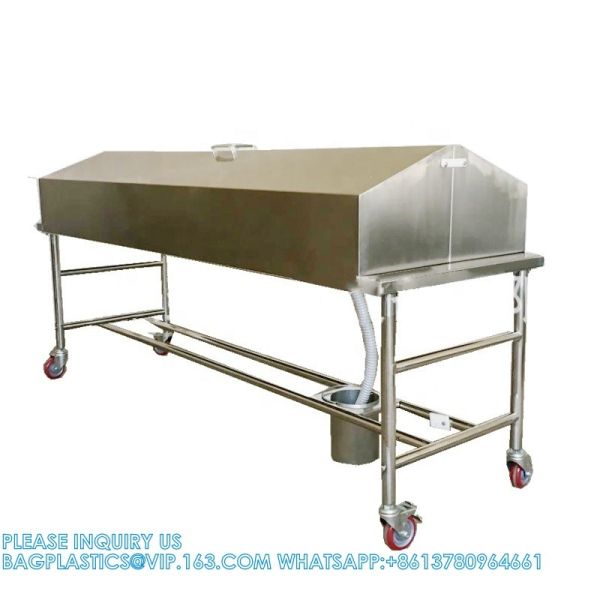 High Quality Stainless Steel Material Mortuary Trolley With Cover For Funeral