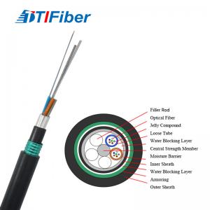 China Fibre Optic Cable GYTA53 Fibre Optic Cable 4 Core Direct Buried Tube Fiber Optic Cable on sale