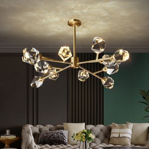 Conical Pure Copper Pendant Chandelier Modern G4 Light Source